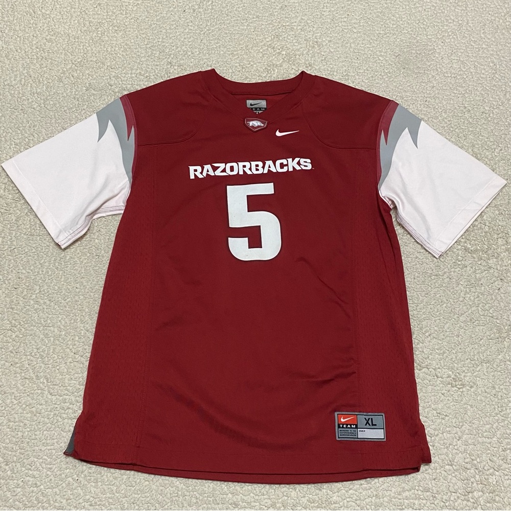 Youth Nike Team Untouchable University Of Arkansas Football Jersey #5 Red Sz XL
